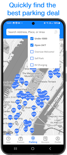 Android application DropCar Parking NYC screenshort