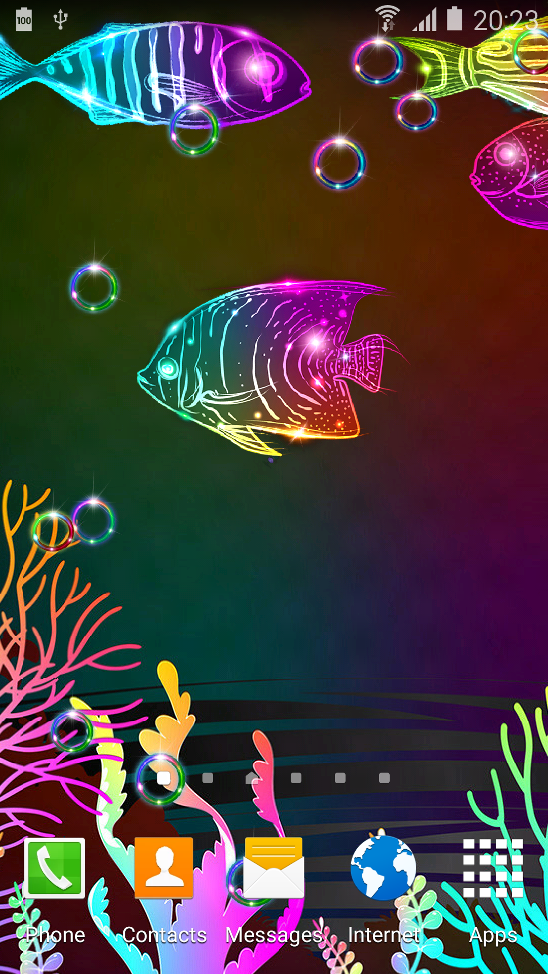 Android application Neon Fish Live Wallpaper screenshort