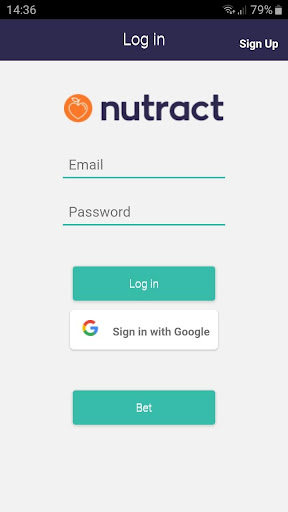 Android application Nutract screenshort