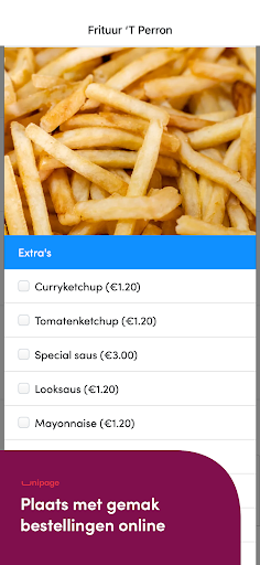 Android application Frituur ‘T Perron screenshort