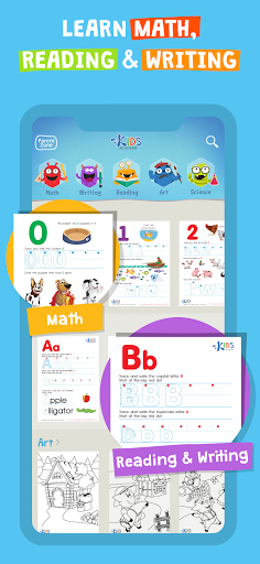 Android application Learning worksheets for kids screenshort