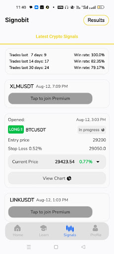 Signobit AI Trading Signals Screen 3