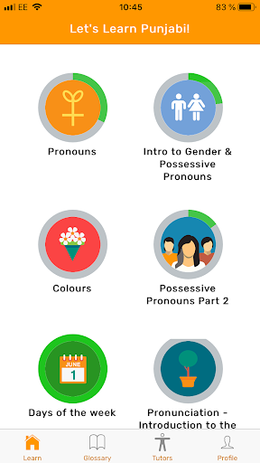 Android application Fluently - Learn Punjabi screenshort