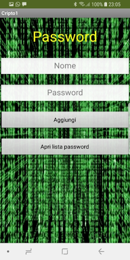 Android application Safe password- memorizza i tuo screenshort