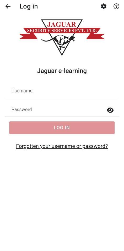 Android application Jaguar Security e-learning screenshot