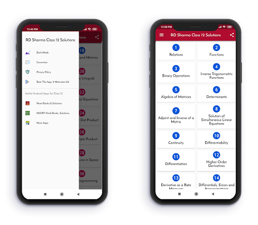 Android application RD Sharma Class 12 Solutions screenshort