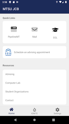 Android application MTSU Jones College of Business screenshort