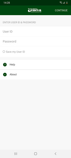 Android application The State Bank of Geneva screenshort