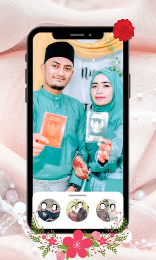 Hijab Wedding Couple Selfie Camera