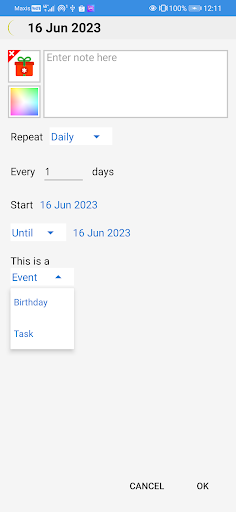 Denmark Calendar Screenshot
