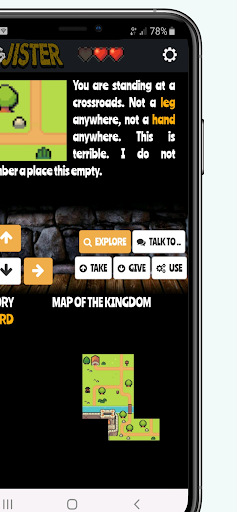 King Jister 1 - text adventure Screen 2