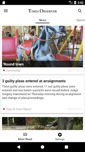 Android application Times Observer screenshort