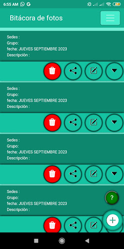 Android application Bitácora de Imagen screenshort