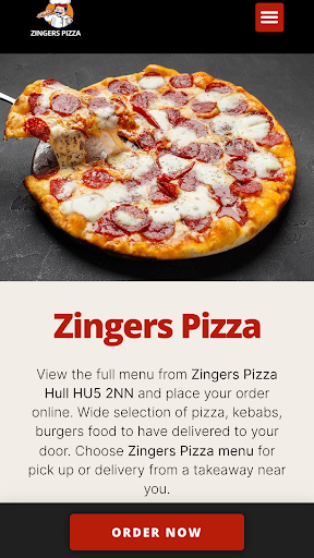 Android application Zingers Pizza screenshort