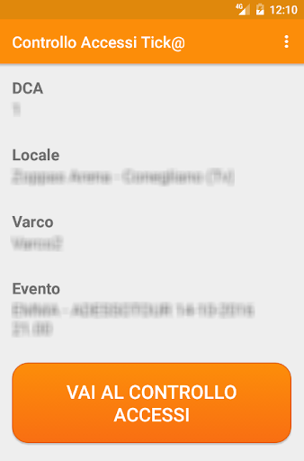 Android application Controllo Accessi Tick@ screenshort