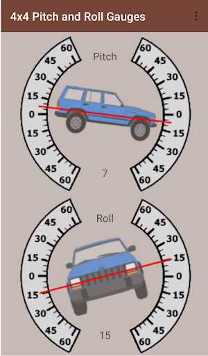 Android application 4x4 Pitch and Roll screenshort