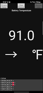 Phone Battery Temperature ℉