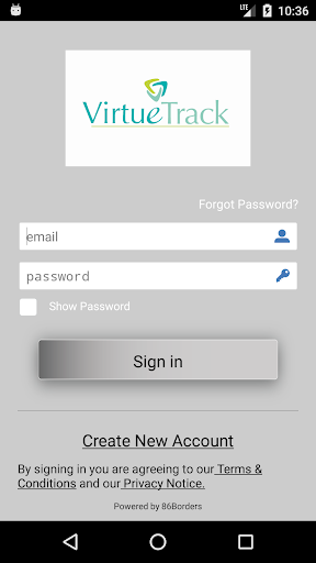 Android application VirtueTrack screenshort