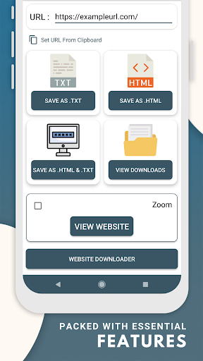 Android application Website Saver & Downloader screenshort