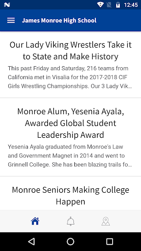 Android application James Monroe High School screenshort