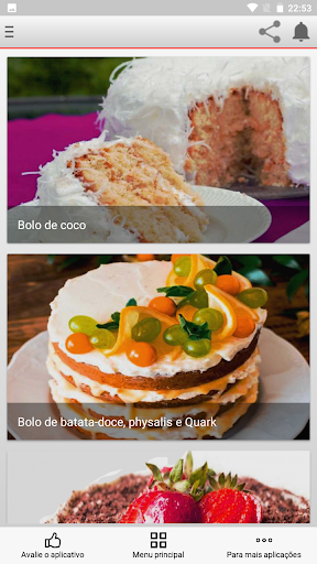Android application Receitas de Bolos de Aniversár screenshort