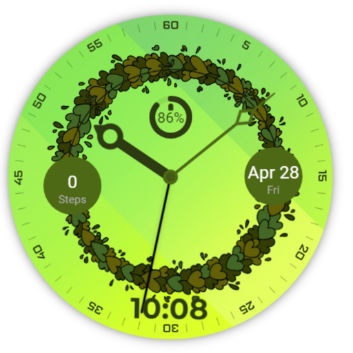 Floral watch face green Download on Windows