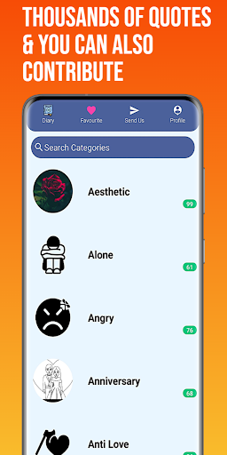 Android application UniCap - Quotes & Diary screenshort