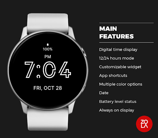 Stylish Black Watch Face screenshot 1