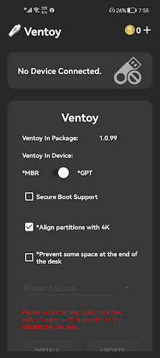 Android application Ventoy (Unofficial) screenshort