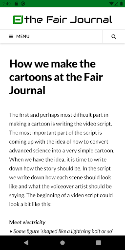 the Fair Journal Screen 3