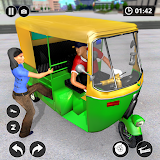 city tuk tuk rickshaw games icon