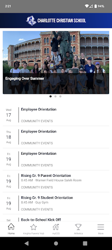 Android application Charlotte Christian School screenshort