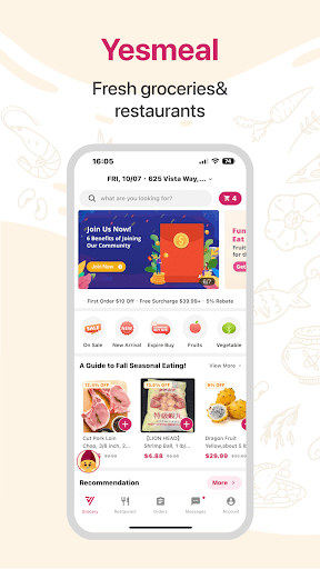 Android application Yesmeal screenshort