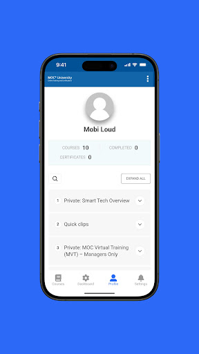 MOC University Screen 3