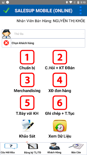 Android application SalesUp SGP6Buoc screenshort