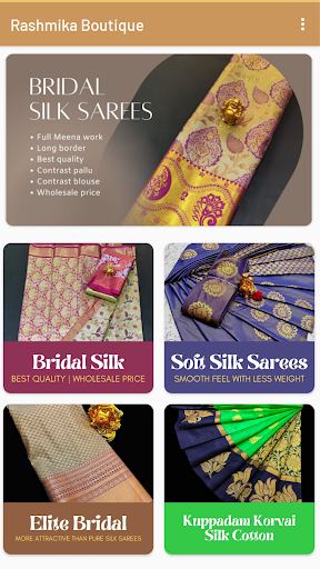 Android application Rashmika Boutique Silk Sarees screenshort