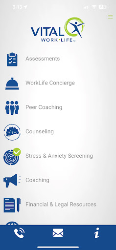 VITAL WorkLife App Screen 2