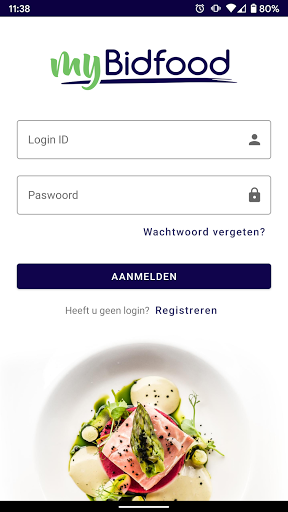 Android application Bidfood België screenshort