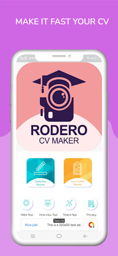 Resume CV Maker Rodero Screen 2
