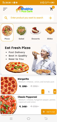 Android application Bhobhia Pizza Castle screenshort
