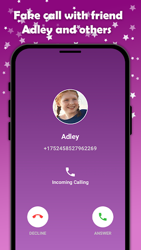 Android application fake call Video for Adley screenshort