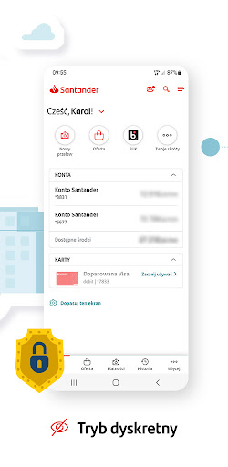 Screenshot of Santander mobile
