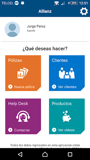 Android application Allianz DAF screenshort