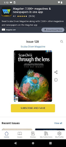 Android application Scuba Diver Magazine screenshort