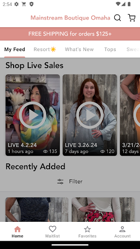Android application Mainstream Boutique Omaha screenshort