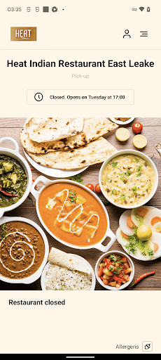 Android application Heat Indian Restaurant screenshort