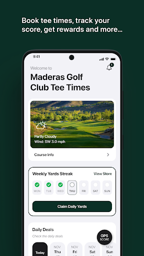 Android application Maderas Golf Club Tee Times screenshort