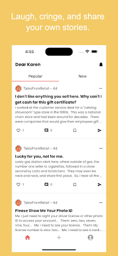 Android application Dear Karen screenshort