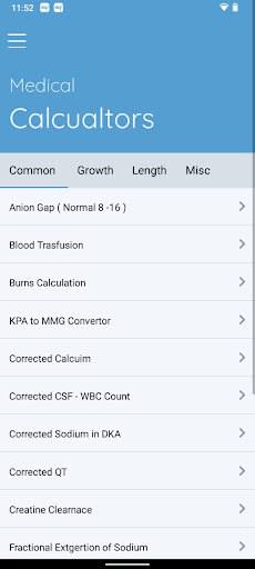 Android application Paediatric Emergency-Dose-NICU screenshort