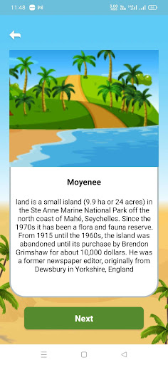 Moyenne Island App Screen 2
